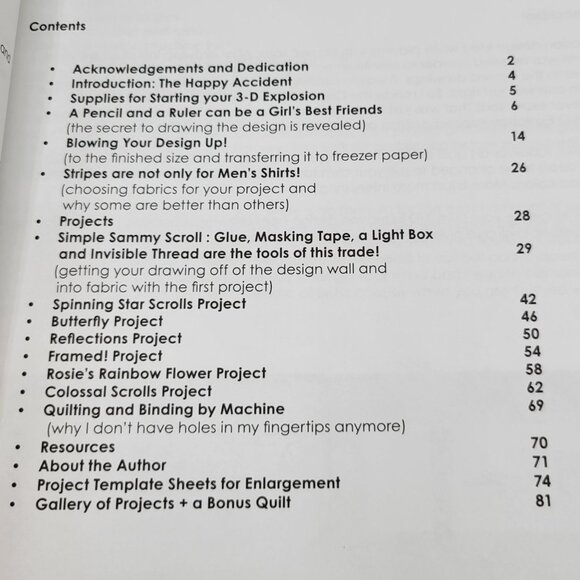 3-D Explosion Quilting Book Simply Fabulous Art Quilt Illusions Cara Gulati - Picture 5 of 9